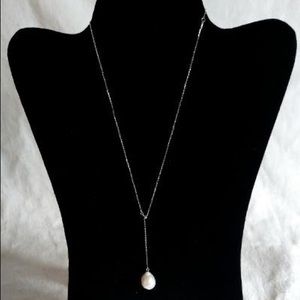 New Handmade Silver Plated Chain And White Pearl Necklace